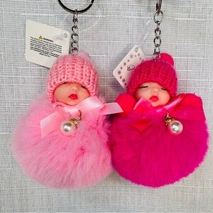 Babydoll purse/ key accessories- NEW - 2pc